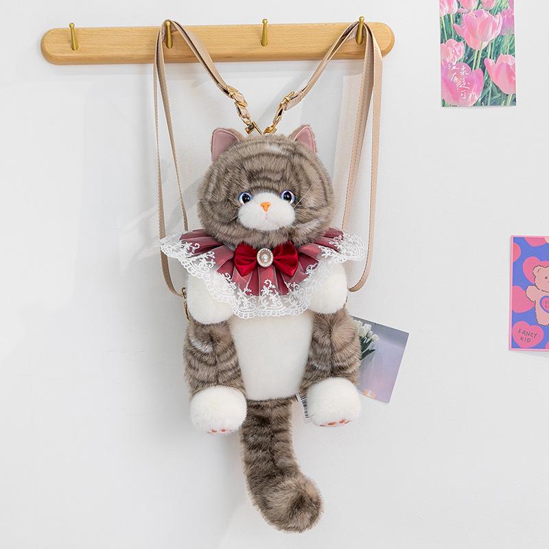 Plush Cat Backpack Doll - Cute Toy Gift for Girls