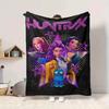1pc Huntrix Team Flannel Throw Blanket - HD Printed Lightweight Soft Warm All-Season Blanket for Sofa, Bed,