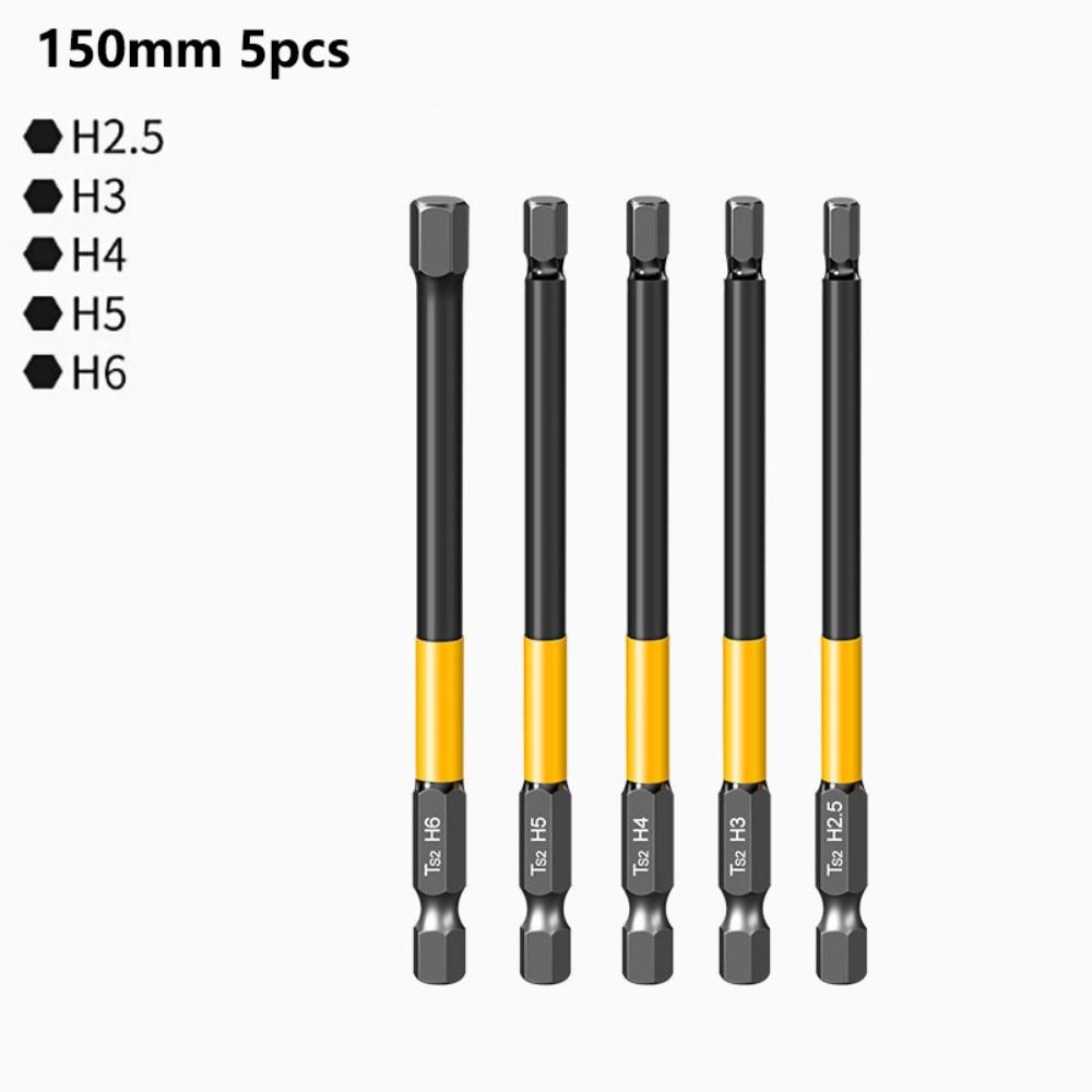 S2 Steel Internal Hex Bit High Hardness Magnetic Screwdriver Bit for Pneumatic Screwdriver