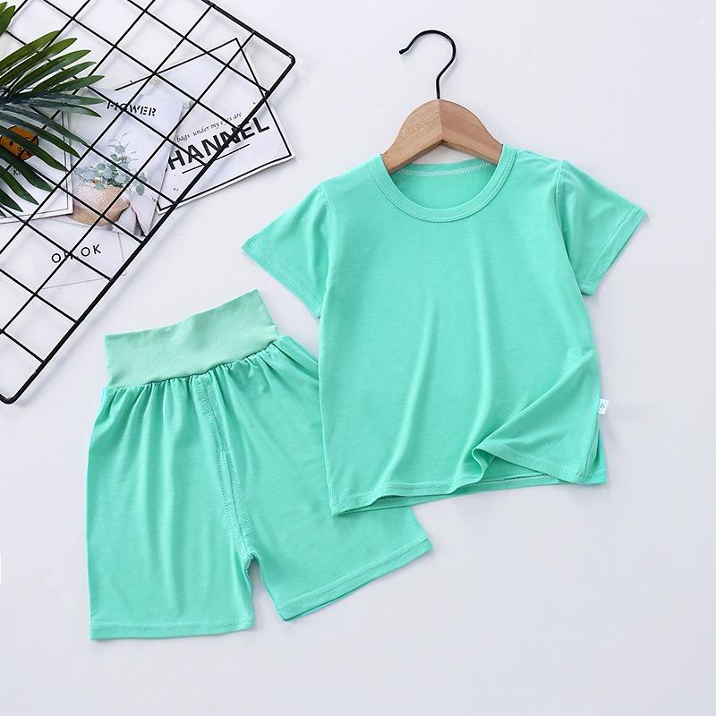 Children's Pajamas Modal Short Sleeved Suit Summer Pajamas Children's Clothing Waist Belly Protection Home Clothes