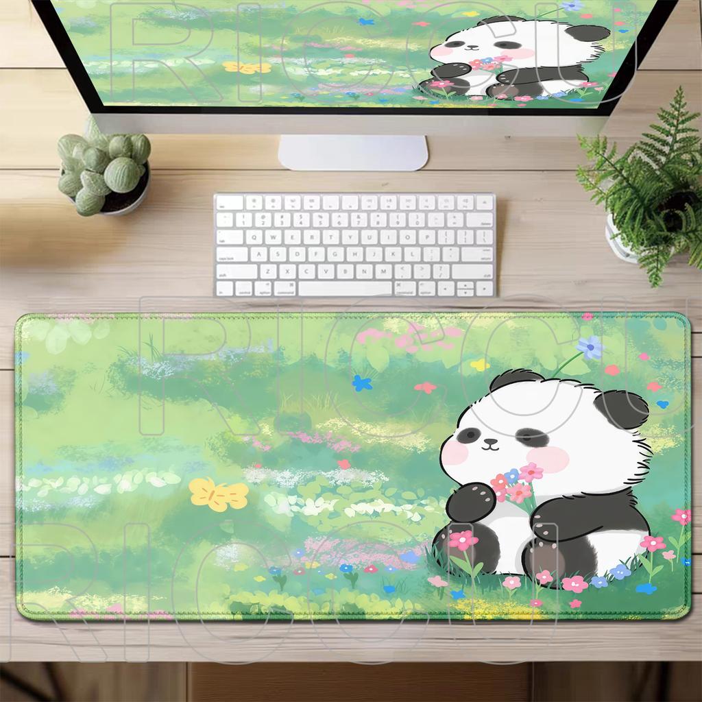 XXL Kawaii Panda HD Printing Mouse Pad Large Computer Office Game Table 400x900mm Mat Rubber carpet Anti-slip Keyboard Desk Pads
