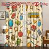 2D Flat Printing,2pcs Back to School Illustrations Print Chic Curta Versatile 100% Polyester Curta Decorations Perfect for