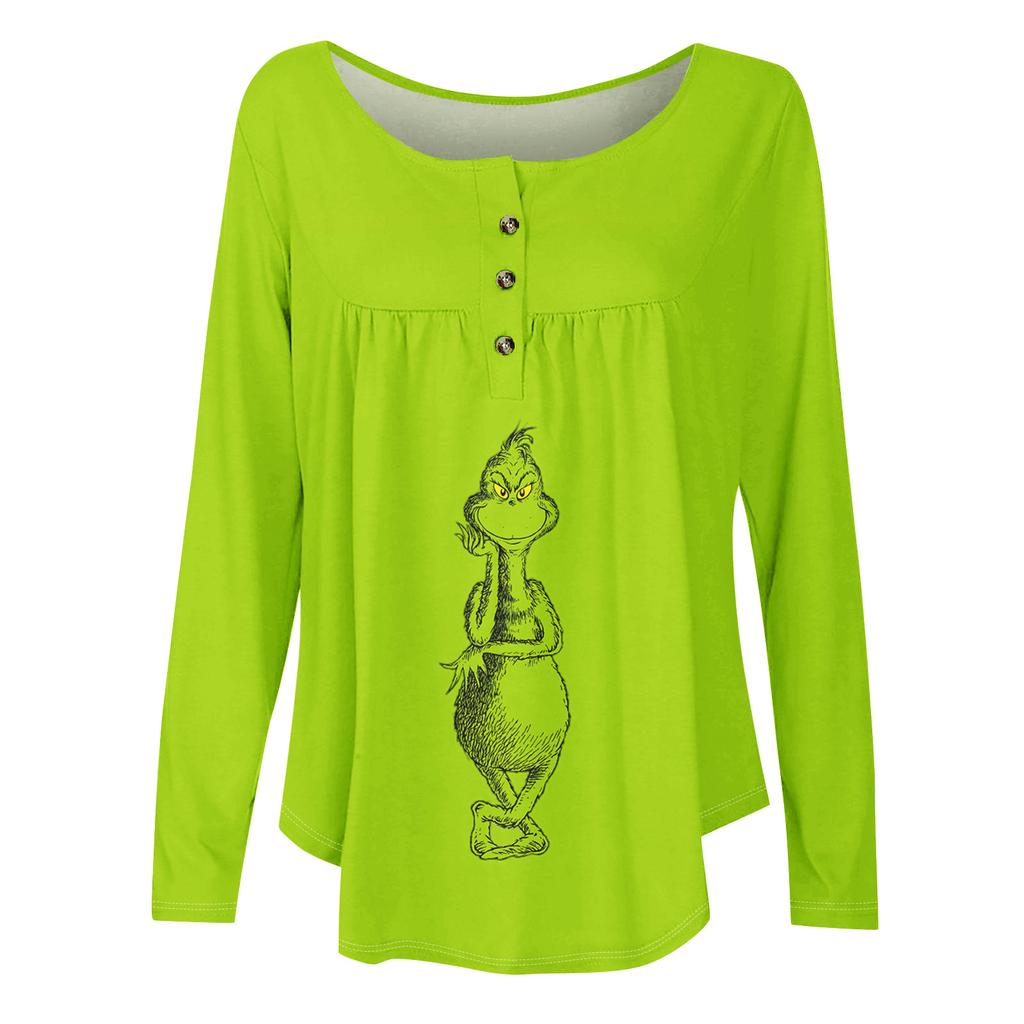 Women's Long Sleeve Tunic Loose Tops Casual Oversized Tops Pleated Tunic Button Down Casual Women's Print Tops