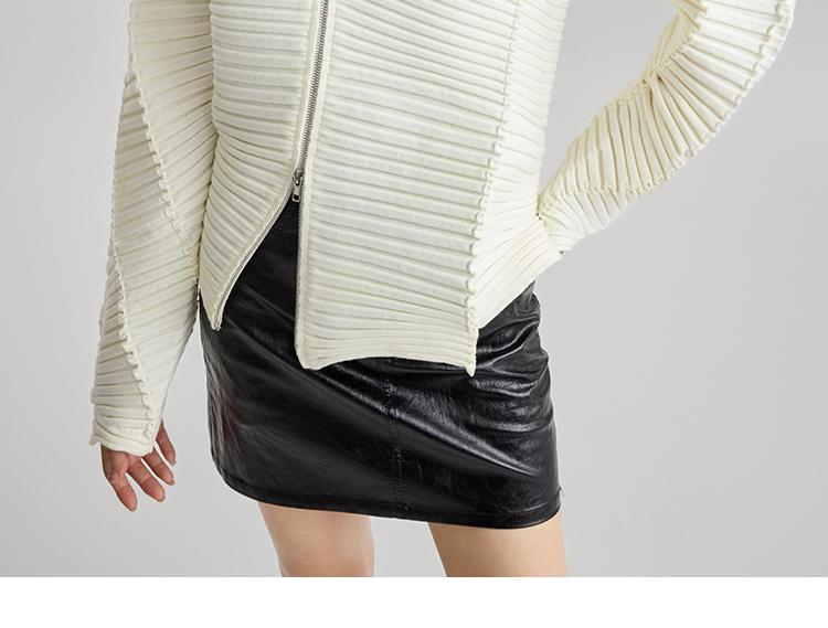 Fashionable Three-dimensional Ribbed Knitted Sweater for Women, 2026 Spring and Autumn New High-end Cardigan Sweater Jacket