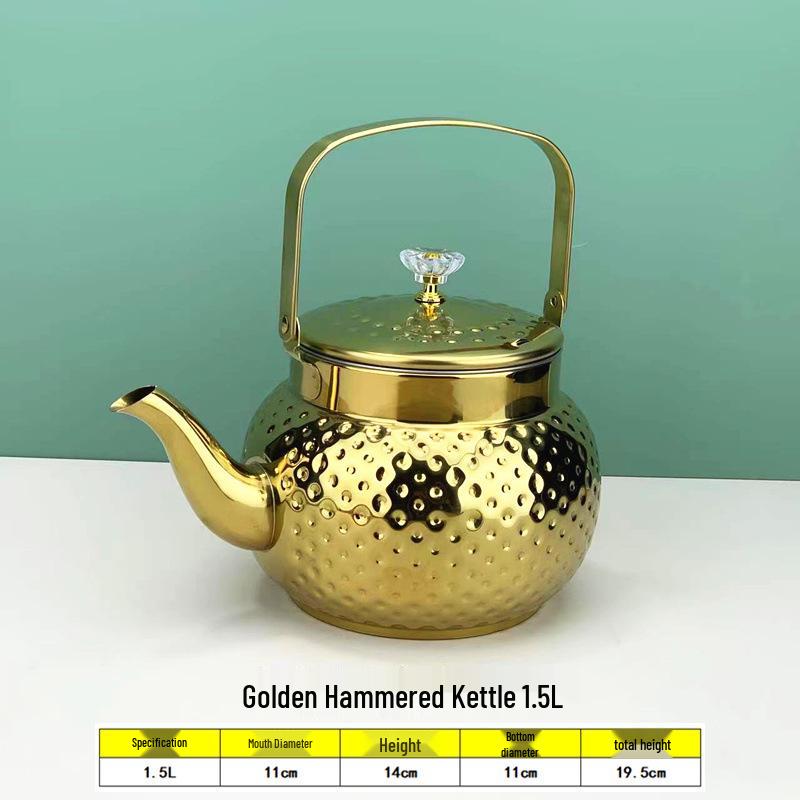 Bule de Chá de Aço Inoxidável com Infusor e Filtro para Uso Doméstico, em Restaurante ou Hotel