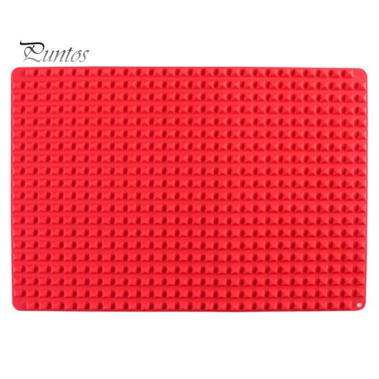 

Силиконовый коврик для выпечки с антипригарным покрытием, многоразовый коврик для приготовления пищи в форме пирамиды, барбекю с решеткой, фильтрующий масло коврик для выпечки, многоцелевой аксессуар для выпечки красный