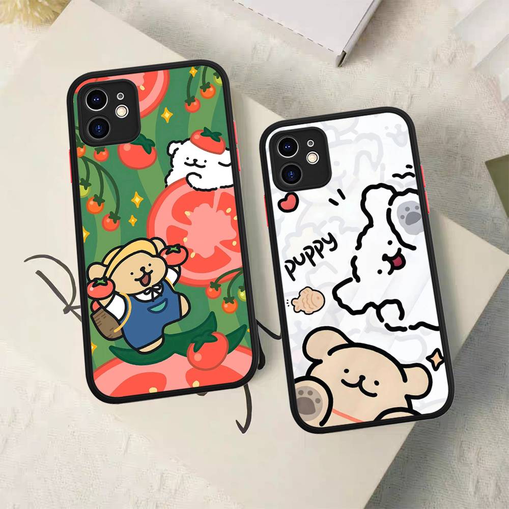 Maltese Cute Line Puppy Dog For IPhone 15 16 Pro Max 11 12 13 14 XS XR X Plus 16E Matte Translucent Phone Cover
