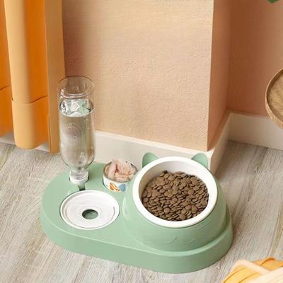 Kedi Mama Kabı Yavaş Yeme Boğulmayı Önleyici Otomatik İçme Devrilmeyi Önleyici Evcil Hayvan Çiftli Kase Ev Çok Fonksiyonlu Paslanmaz Çelik Köpek Mama Kabı Yeni