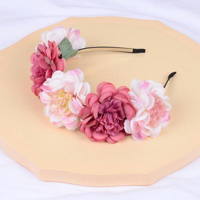 Elegantes Blumenstirnband für Frauen Künstliches Simuliertes Blumenhaarband Süßes Rosa Haarreif Mädchen Fotozubehör 1 Stück