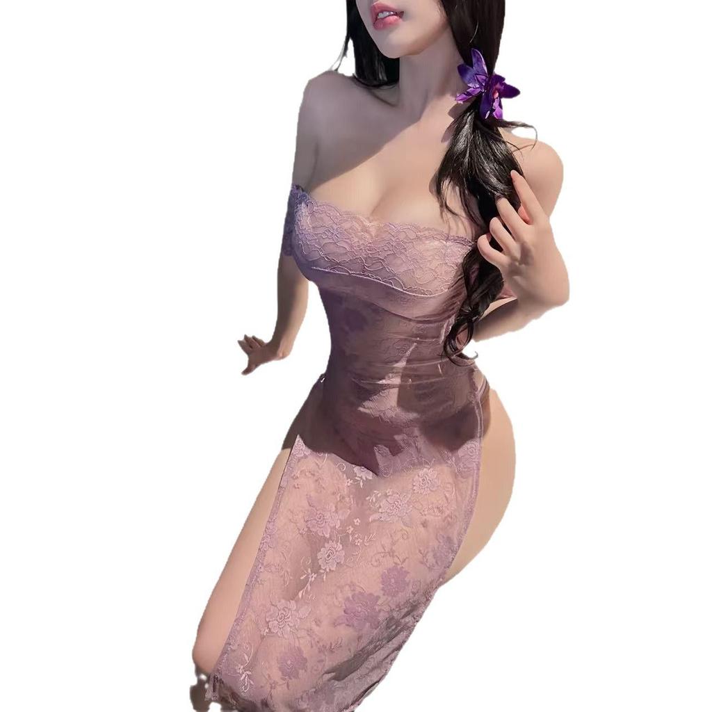 Sex Underwear Sex New Sense Lace Dress Uniform Purple Dress Pure Desire Pajama Set