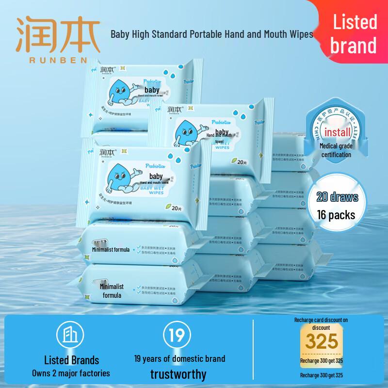 RUNBEN Baby Hand & Mouth Wipes