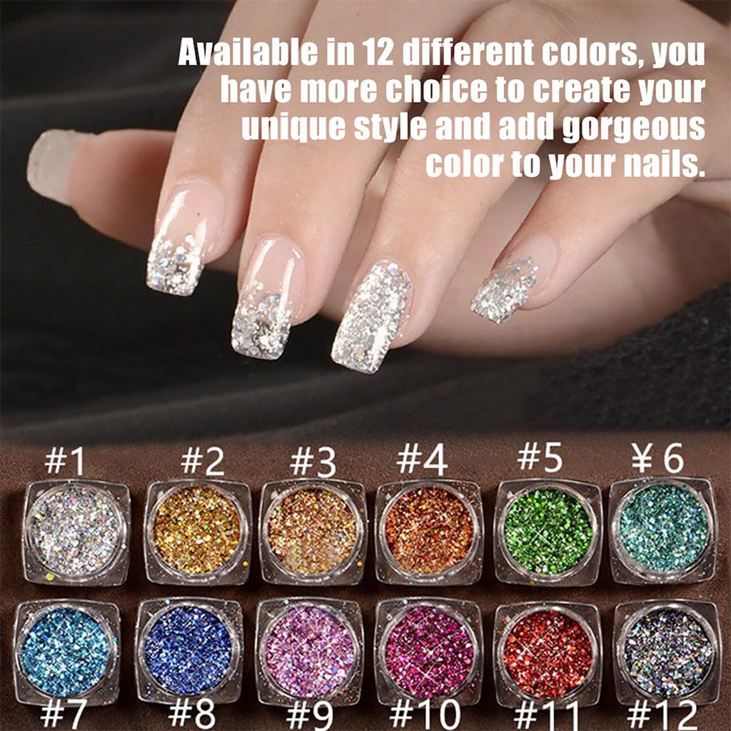 Nail Art Glitter Geometric Shape Decoration Manicure Paillette Decal DIY Kit Accessories