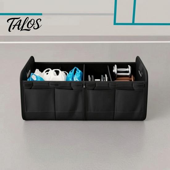 Car Trunk Organizer Organizer, Partitioned Compartments Design, Durable Waterproof Camping Gear Storage Oxford Cargo Container for Vehicle And