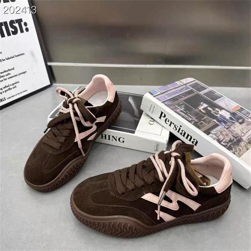 Women s Cowhide Grape Color Block Lace-up Sneakers with 6cm Internal Lift and Thick Sole Size 37