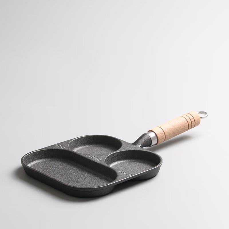 Lìláng Cast Iron 3-Hole Egg Frying Pan Set