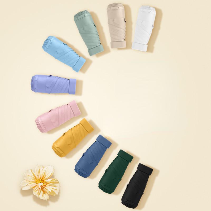 

Пятикратный солнцезащитный зонт, мини-женский солнцезащитный крем, солнцезащитный крем, защита от ультрафиолета, сплошной цветной капсульный зонт, небольшой портативный шестискладной зонт, оптовая продажа