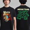 Misfits Comic Style Graphic Tee Green Skeleton Reaper Horror Punk Streetwear Casual Unisex