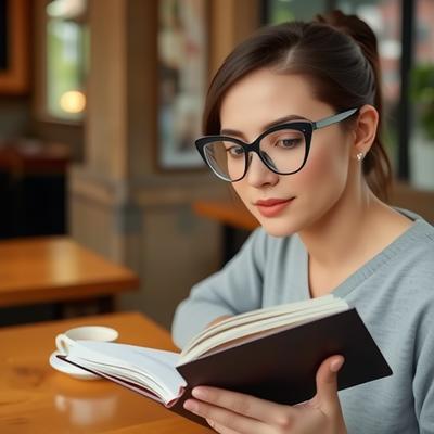 1303 Cat Eye Anti-Blue Glasses Myopia Women Can Match The Degree Of Advanced Sense Retro Plain Face Large Frame Show Small Eyes