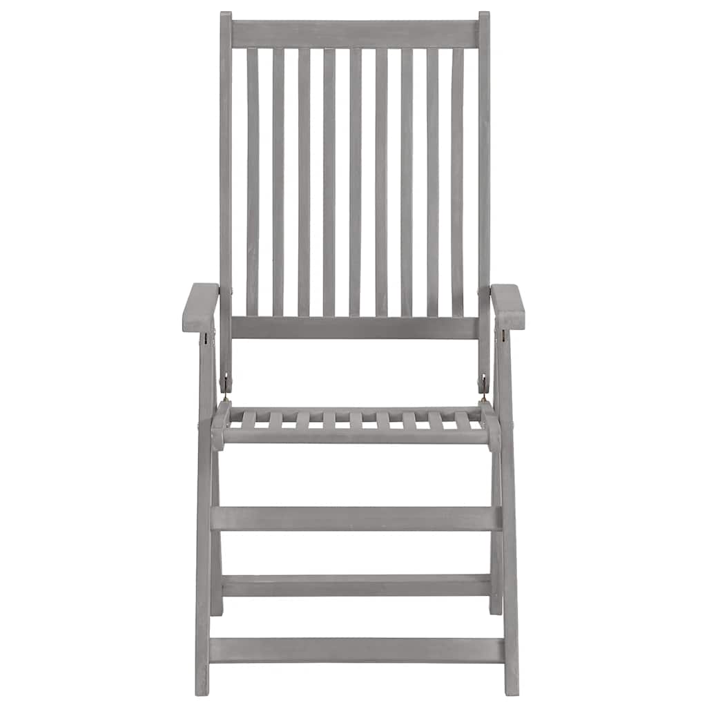 vidaXL Verstellbare Gartenstühle 2 Stk. mit Auflagen Massivholz Akazie