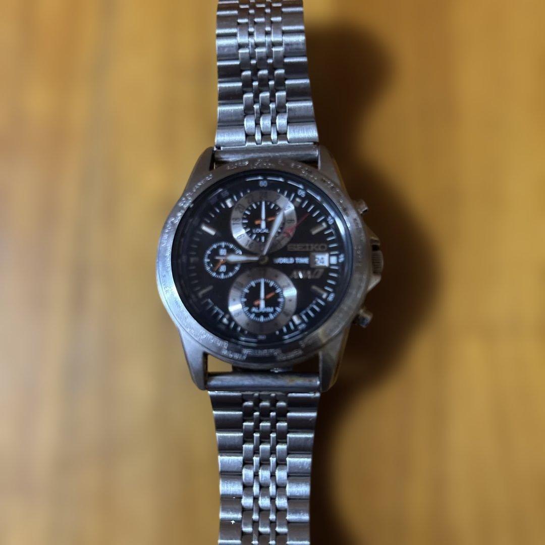 [Battery replaced] SEIKO ANA collaboration world time watch 5T82