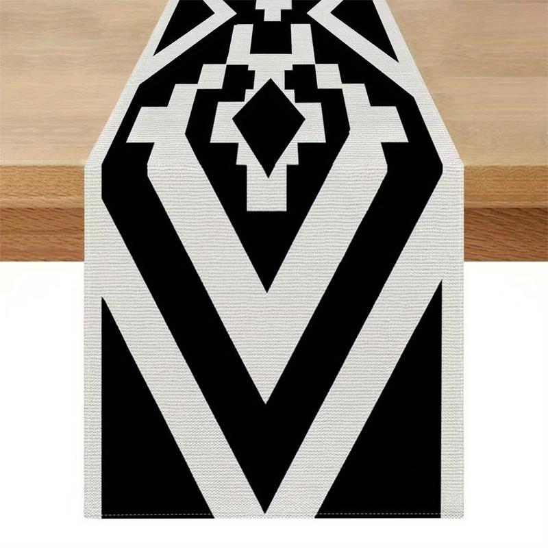 Modern Art Abstract Line Table Runner, Minimalist Stylish Long Tablecloth Women s clothing 40x140cm