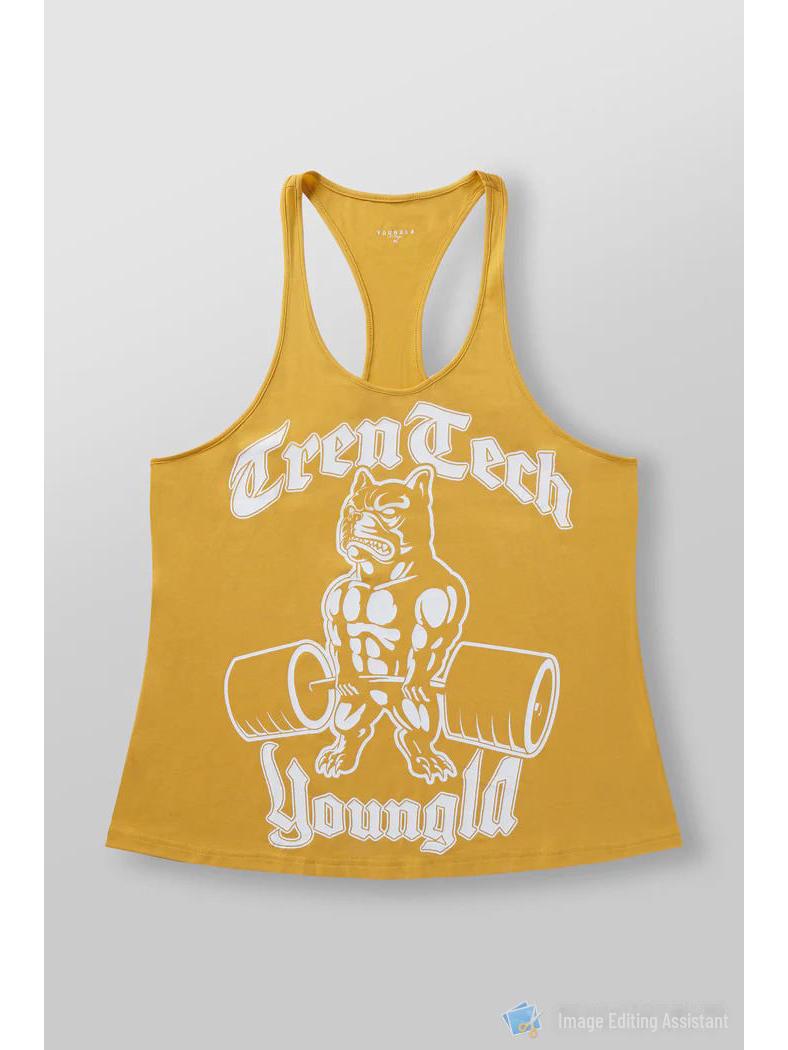 

Мужской жилет для фитнеса без рукавов в американском стиле YoungLA - хлопковый жилет для бега L жёлтый