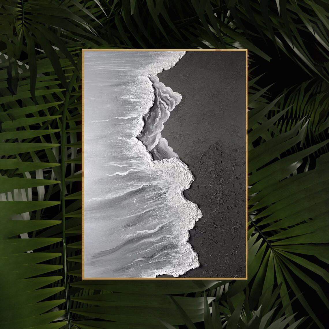 

3D океан абстрактное искусство репродукция картины плакат печать на холсте минималистичный большой домашний Настенный декор декор комнаты эстетический 50X70cm Unframed