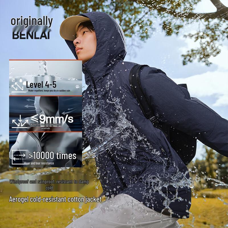 

BENLAI Men s Water-Repellent Warm Hooded Padded Jacket L