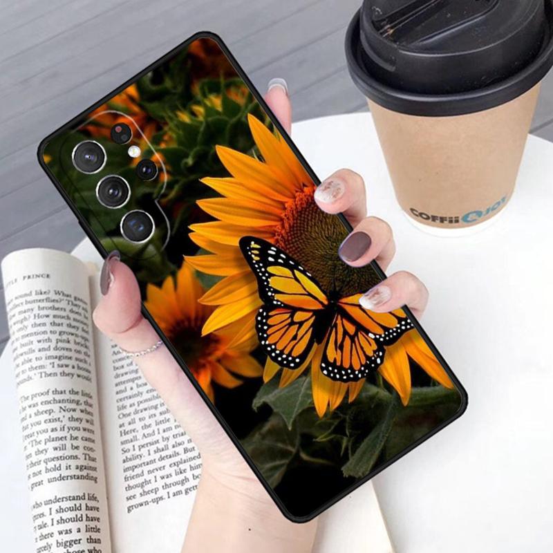 Beauty Yellow Sunflower phone case Cover For Samsung Galaxy S24 S25 Ultra S21 S22 Ultra S10E Note 10 Plus Note 20 FE S23