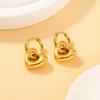 18K Gold Titanium Steel Heart Hoop Earrings for Women - Versatile Light Luxury Fashion