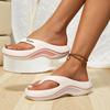 Unisex Contrasting Wave Thick Soled Slippers, Lightweight EVA Sandals, Soft, Non Slip, Shock-absorbing, Comfortable for Cooldown