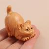 Hand-carved Cat Sculpture Handmade Tea Pet Desktop Decor Animal Figurine  Table