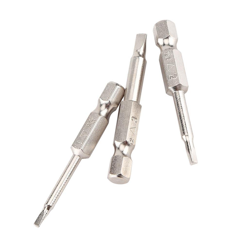 5 Pcs 1/4 Inch Hex Shank Magnetic Triangle Screwdriver Bits Set S2 Steel 50mm Length Triangle Head Screwdriver Bits