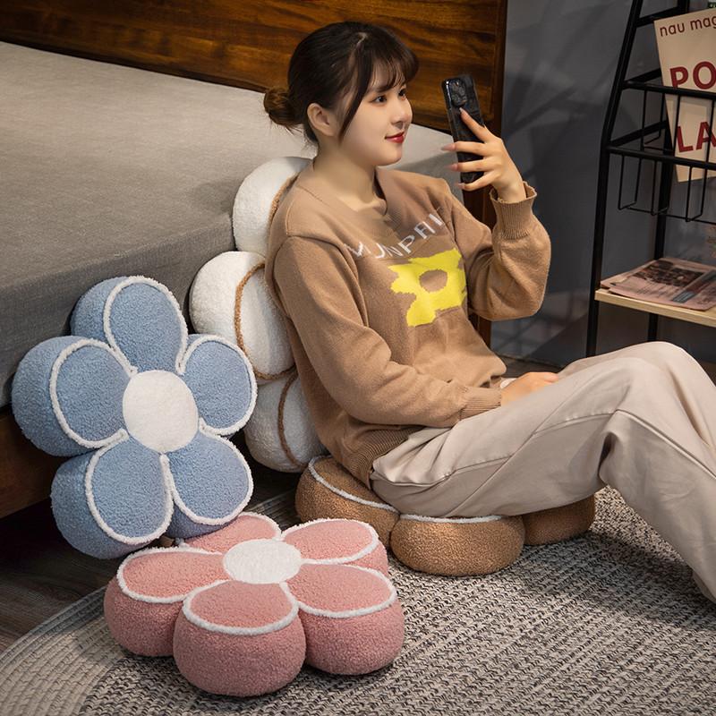 40/50cm Blumensitzkissen 5-Blütenblatt Gefülltes Plüschpflanzenkissen Dekoratives Bodenstuhlsofa Party Prop Damen Geschenk