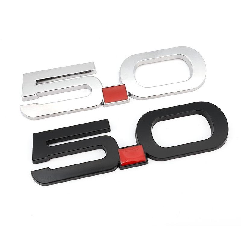 

5.0 Наклейка с логотипом на задний багажник автомобиля, эмблема 3D, автомобильные наклейки для 5.0 Coyote V8 TWIN Turbo, эмблема M-ustang 5.0 серебряный