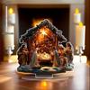 New Nativity Jesus Birth Scene Xmas Table Centerpiece Accessory 2D Flat Acrylic for Home Office Decoration Party Ornament