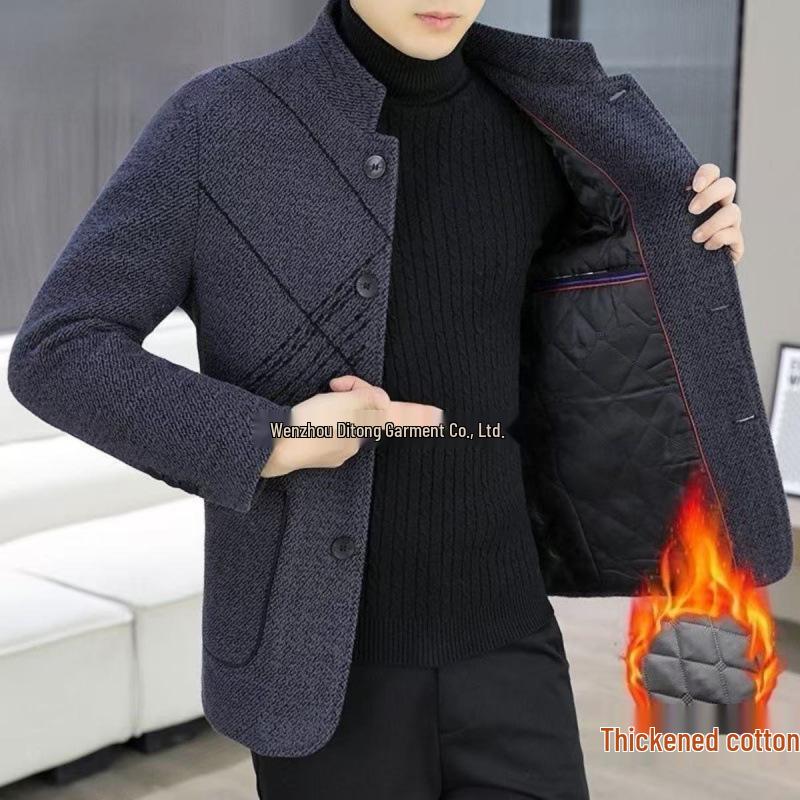 Men's High-Quality Stand Collar Casual Suit Jacket for Autumn