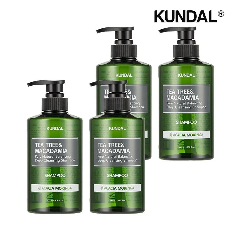 

KUNDAL Tea Tree & Macadamia Deep Cleansing Shampoo for Oily Hair Acacia Moringa 500ml x4