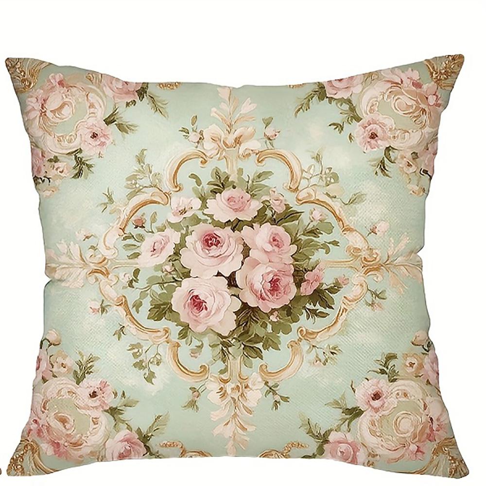 1/4pcs Floral Patterned Pillowcases with Vintage Design Sofa cushion cover home bedroom room decoration