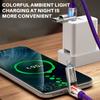 2pcs 4-in-1 100W Max Fast Charging Cable, Multi-Port Charging with Ccolor Light, for IPhone 14/13/12/11Pro Max/XS/XR/8/7/6/iPad, For, Xiaomi, Oppo