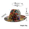 New Colorful Leopard Print Jazz Hat Autumn and Winter Warm Felt Hat European and American Fashion Cool Street Trend Hat