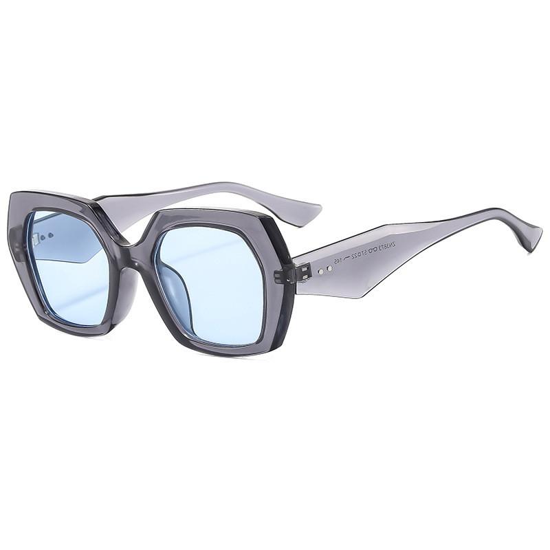 

Trendy Black Frame Eyewear With Uv Protection For Cycling And Casual Wear TransparentGrayFrameBlue