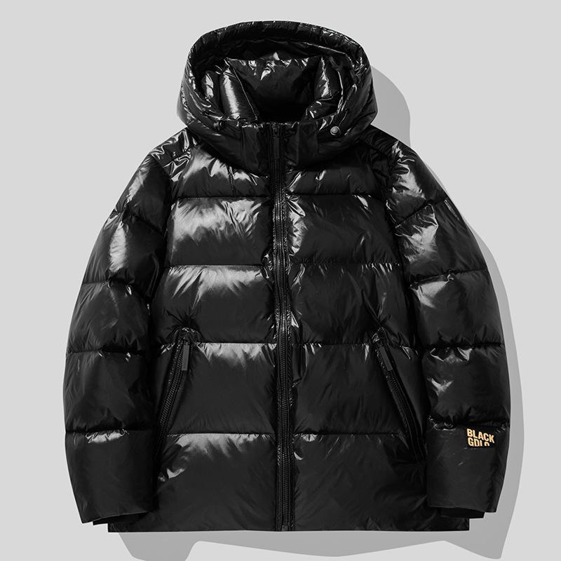 Black Gold Down Jacket Men Short Men Winter Thickened Hooded Jacket Men and Women Warm Tops
