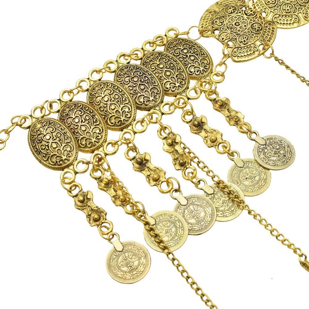 All-match Women Waist Chain Tassel Dai Style Belts Unique Ethnic Style Metal Belt  Female