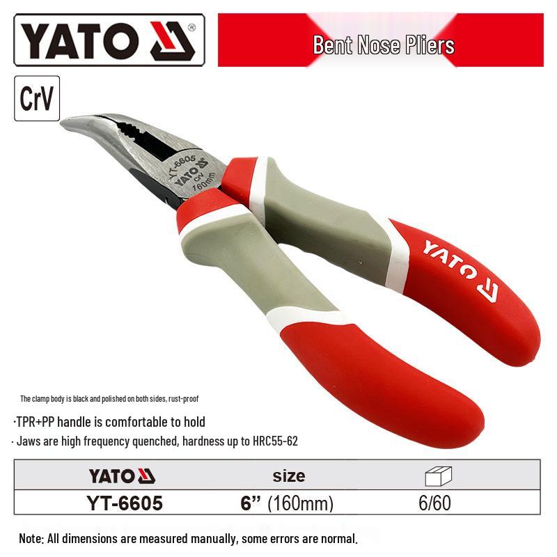 

YATO Industrial Needle Nose & Diagonal Cutting Pliers Combo with Wire Strippers