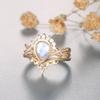 Ornament European and American rose floral design ring Princess-cut pear-shaped gemstone ring, gold couple rings for women