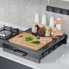 Black Gas Furnace Cover Strong Durable Space Saving Stove Cover Tables Multipurpose Carbon Steel Plate Storage Rack