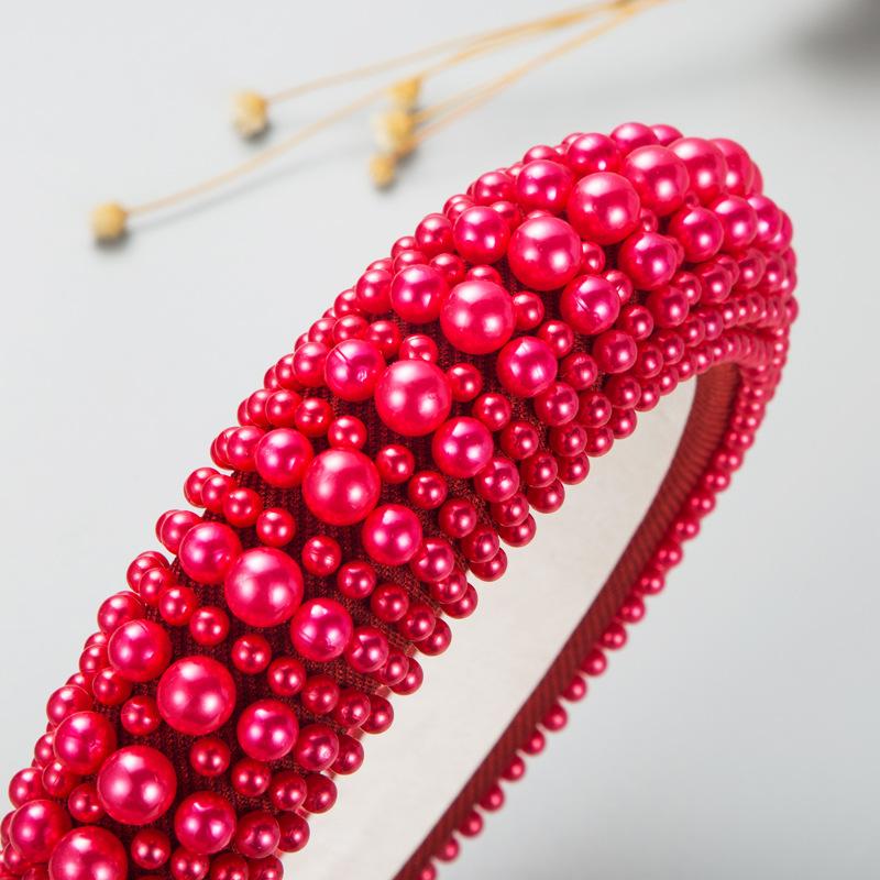 Women's Hairhoop Full Pearl Sponge Headband Simple Personalized Pressed Hair Band
