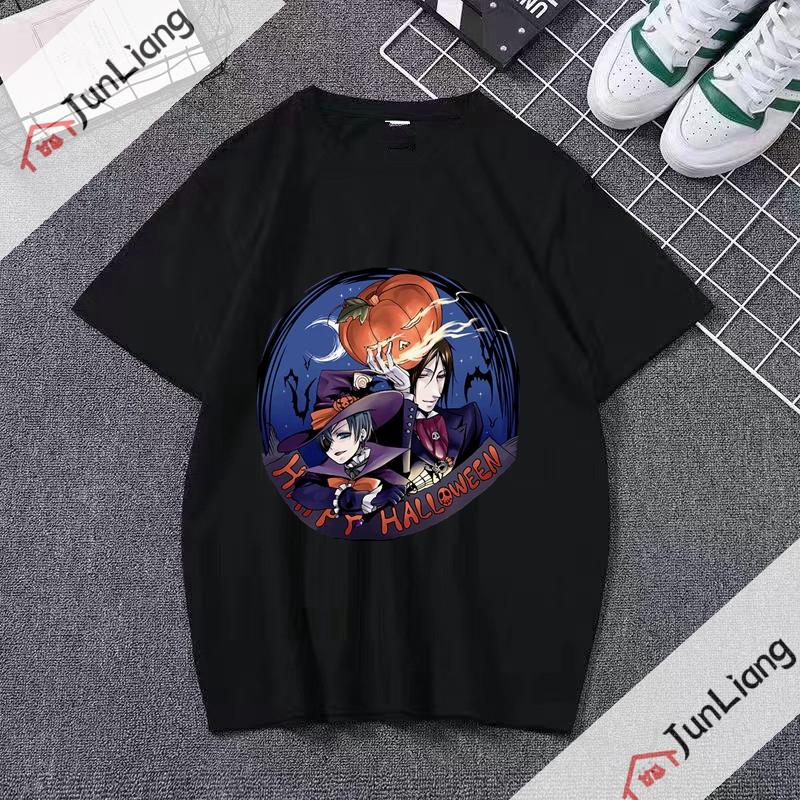 Japanese anime Black Butler cartoon comic mens Tshirt shortsleeved roundneck for streetwear menwomen clothing