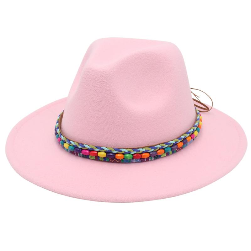 Top Hat Rainbow Hand-Woven With Accessories Ethnic Style Tibetan Hat Colorful Jazz Hat